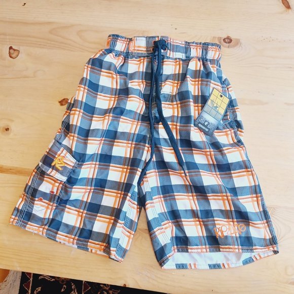 🎀 3/$30 NWT! Ripzone Boy's L Swim Trunks Orange /Grey Combo (3753) - Picture 1 of 11